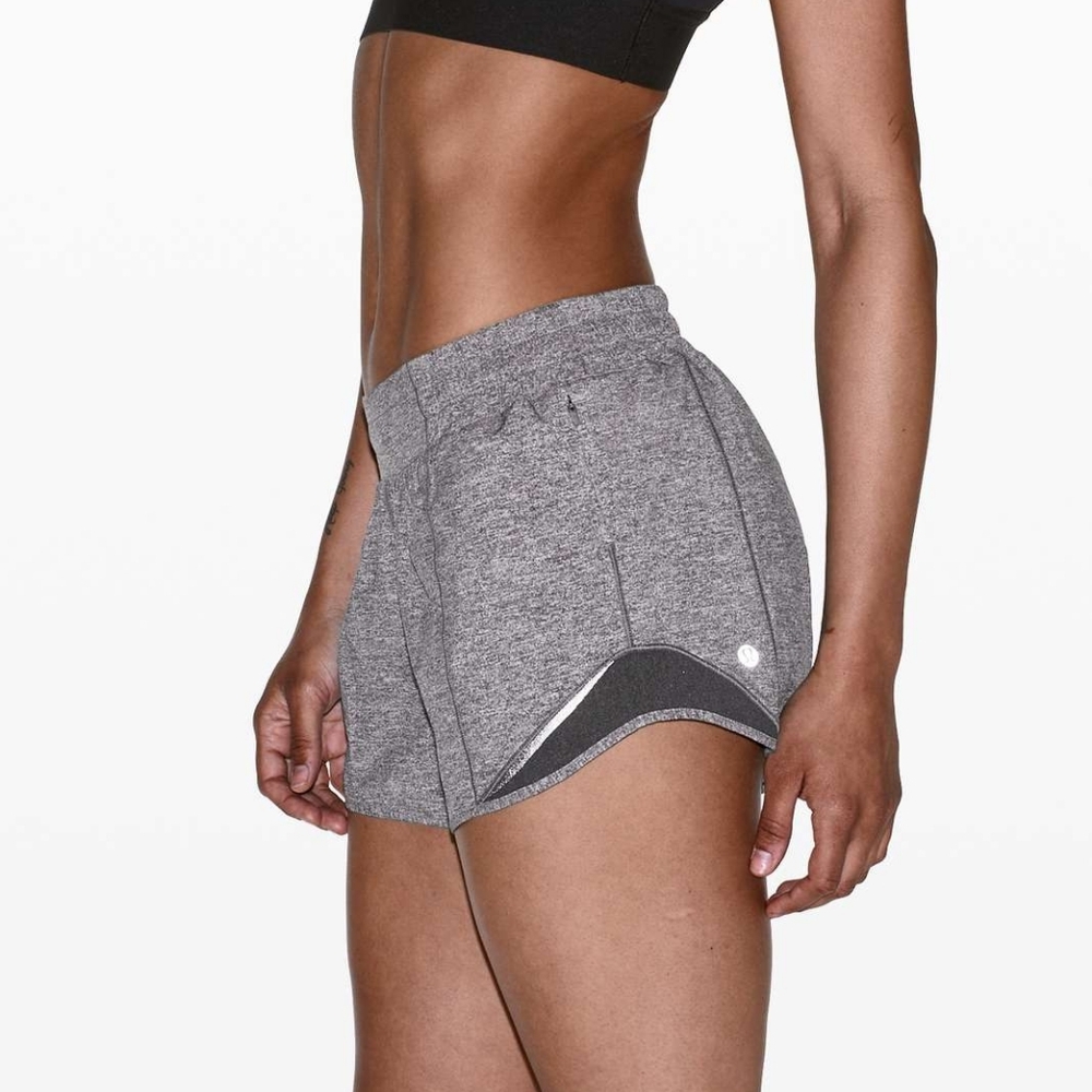 Lululemon Hotty Hot Short II *Long 4" Heather Lux Multi Black / Heathered Black - Picture 4 of 13